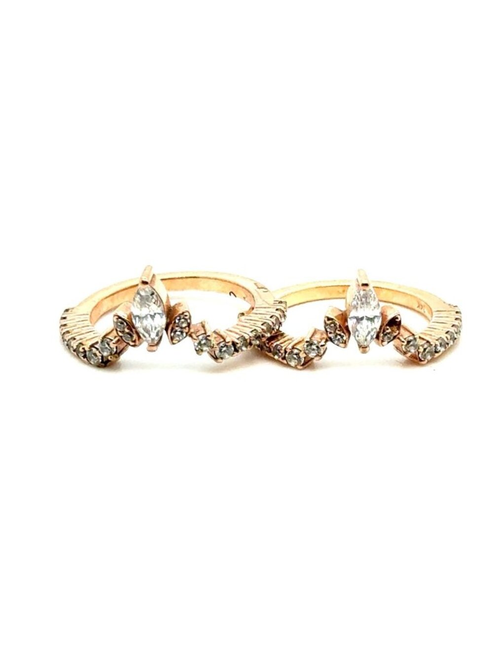 14K Rose Gold‎ Cz Ring Guards